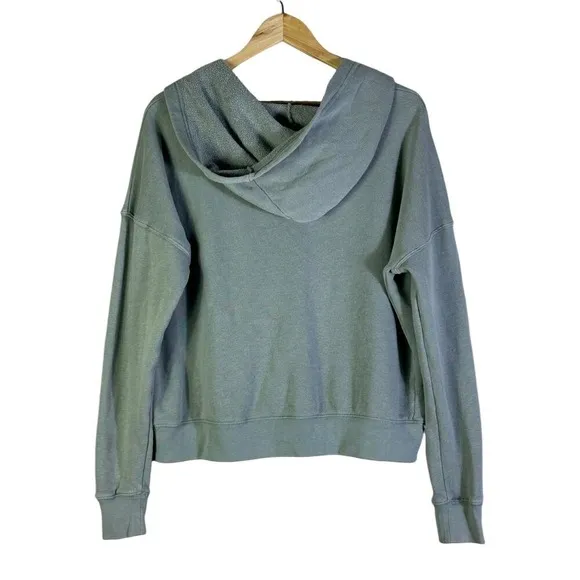 American‎ Eagle Oversized Hoodie Womes M Sage Green Lace-Up Cotton Casual Lounge - Image 3