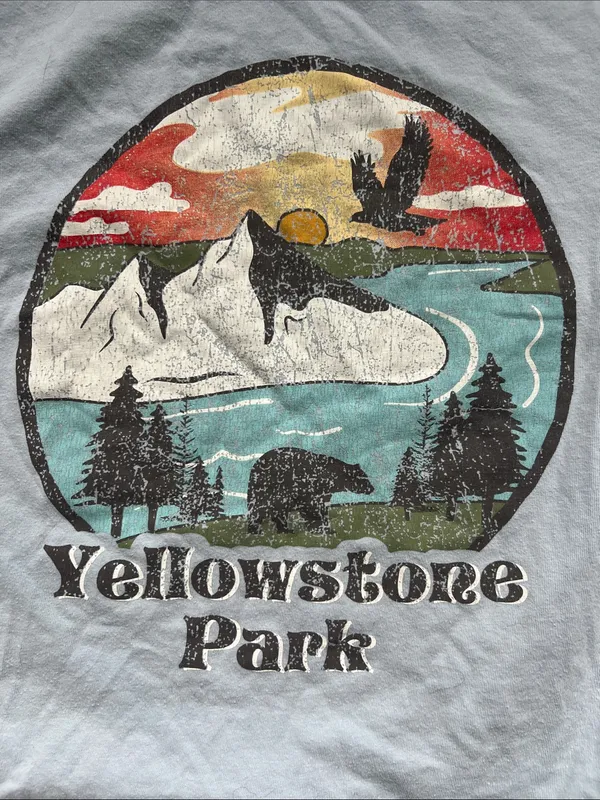 Yellowstone Park Graphic Tee - Women’s Crop Top Boxy Fit Short Sleeve - Image 3