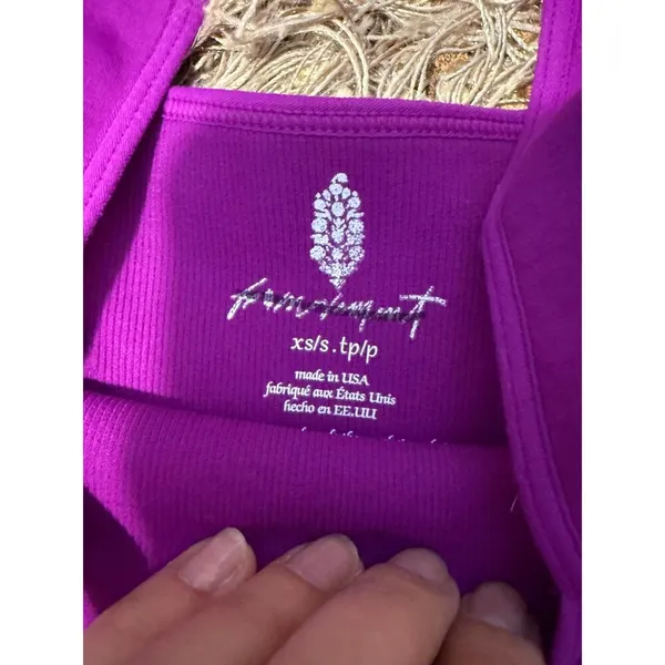 Free People FP Movement Purple Square Neck Sports Bra Size XS-S - Image 2