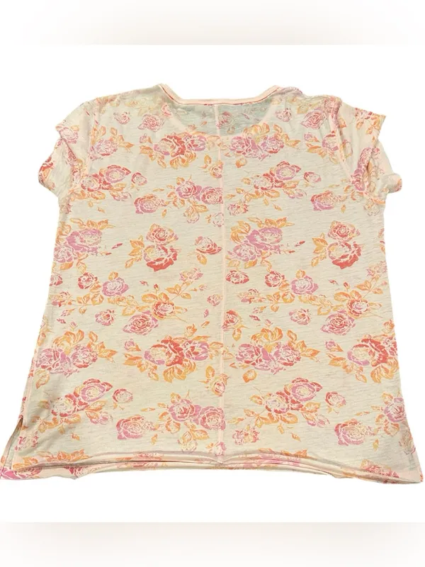 Free People Tourist Tee Floral Pink blush combo fairycore L short sleeves - Image 5