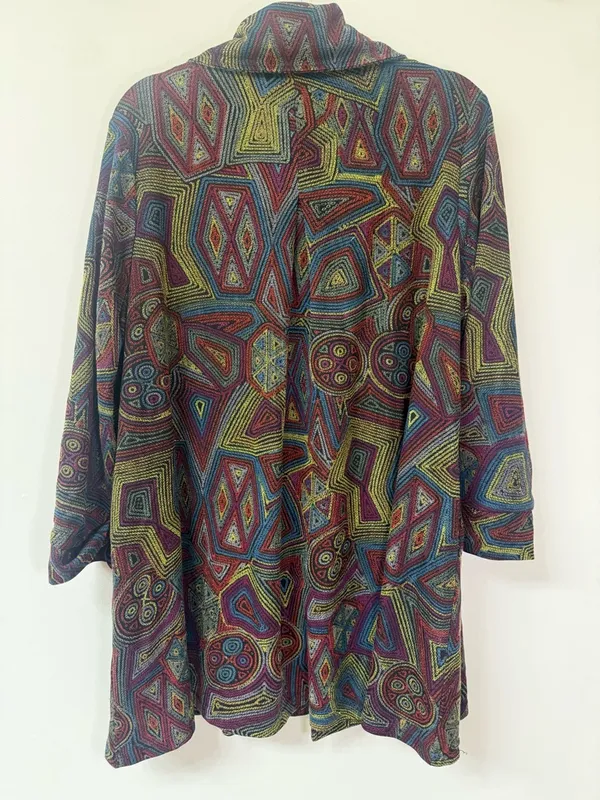 Parsley & Sage Multicolor Patterned Jacket with Red Accents women size XLarge - Image 2