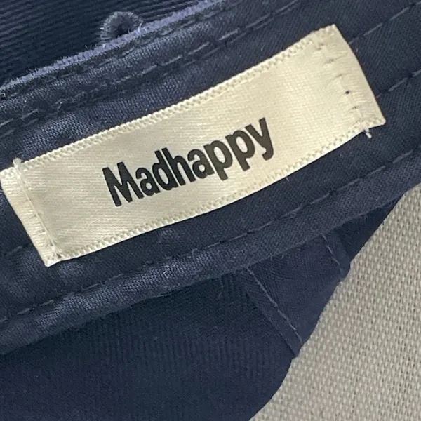 Madhappy Women's Navy Blue White Embroidered Logo Strapback Baseball Cap Hats OS - Image 3