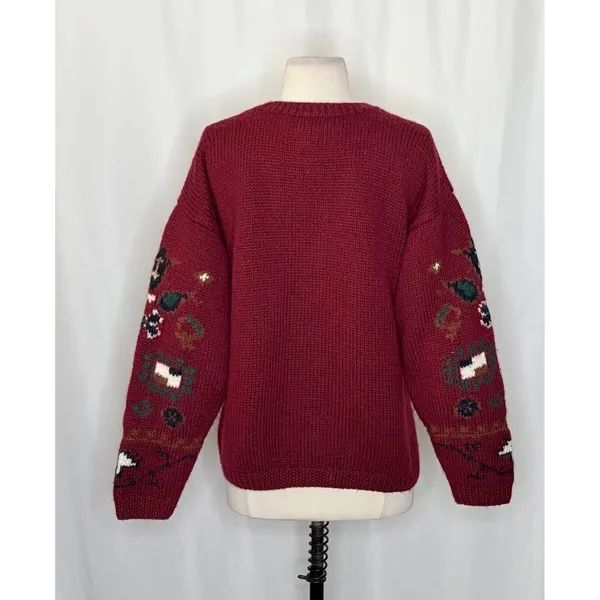Vintage Studio MICHELLE STUART Wool Blend Geometric Sweater Hand Knit Small - Image 7