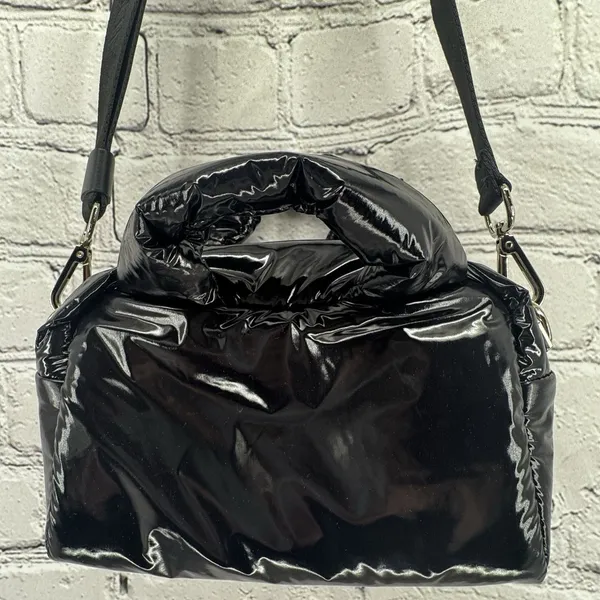 WOUF Nuit Bowling Bag Mini Tote Purse Black Adjustable Crossbody Strap Puffy - Image 7