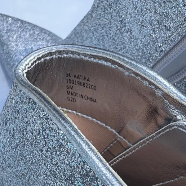 On 34th Aatira Tulip Silver Glitter Ankle Booties NEW - Image 6