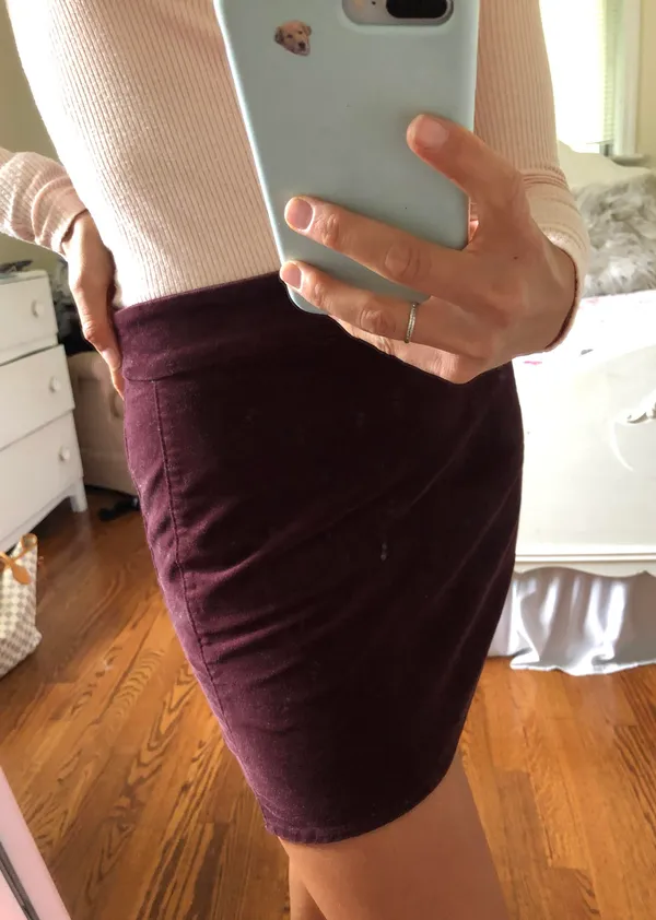 Forever 21 Velvet Deep Purple Mini Skirt - Image 3