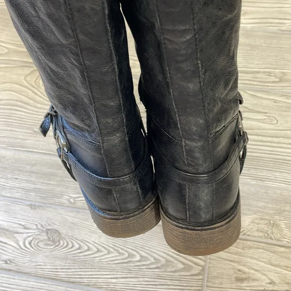 Shoemint Black Upper Leather Zip Up Boots Size 7 - Image 5