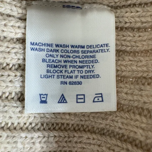 3278 | Vintage 90s Lands' End Ribbed Cotton Sweater Beige USA Made Women S - Image 6