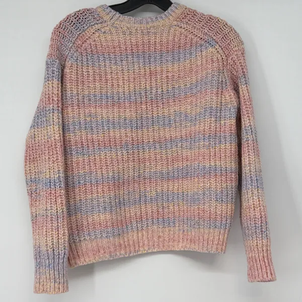 Marine Layer‎ Womens XS Rainbow Stripe Chunky Knit Raglan Sweater Pastel - Image 2