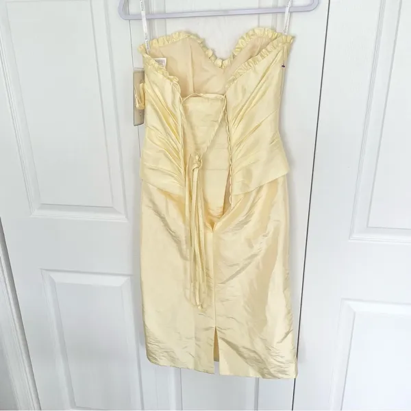 NWT Sophia Tolli Lemon yellow strapless dress Sz 4 - small flaw - Image 4