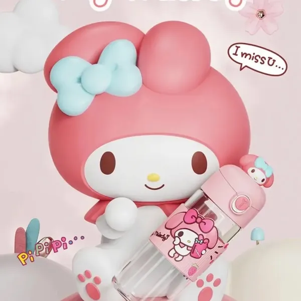 NIB‎ Sanrio Kuromi, My Melody & Cinnamoroll Glass Water bottle With Figure Head - Image 2