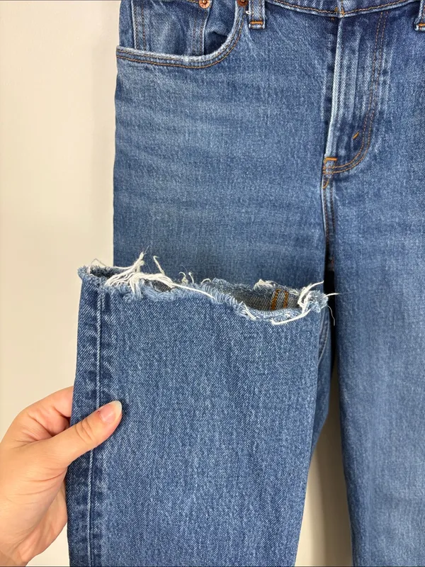 Abercrombie 90s Straight Jeans Curve Love Mid Rise Womens Size 26 2 Long Denim - Image 5