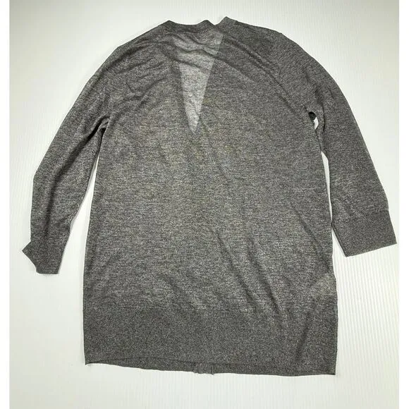 LOFT Gray Long Button Front Cardigan Sweater Classic Layering Essential L‎ - Image 6