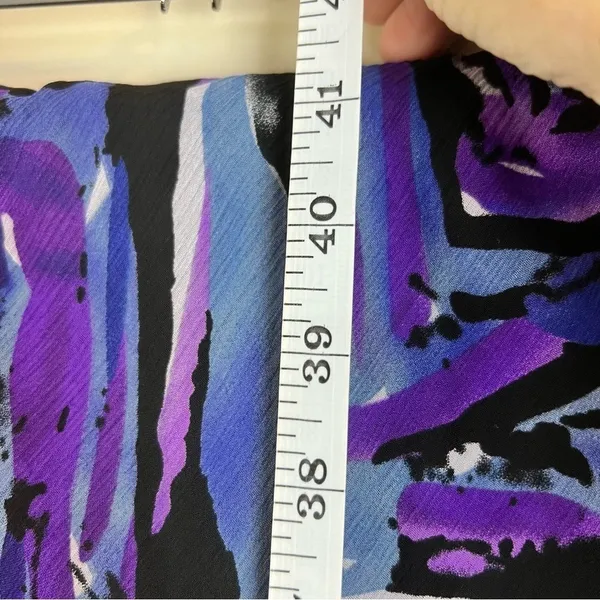 NWT Fashion Bug Abstract Purple Blue Tiered Maxi Skirt Large Art To Wear - Image 5