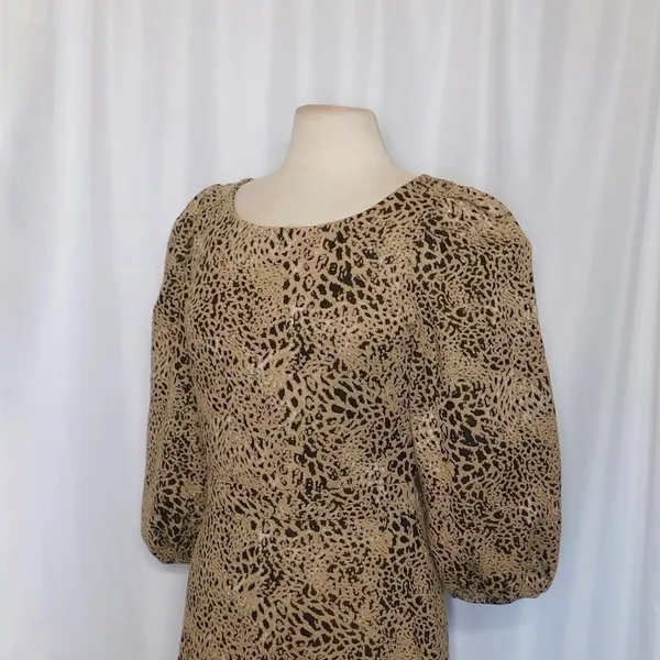 Anthropologie MAEVE Knit Cut-Out Mini Dress Leopard Animal Print Size Party 12 - Image 6
