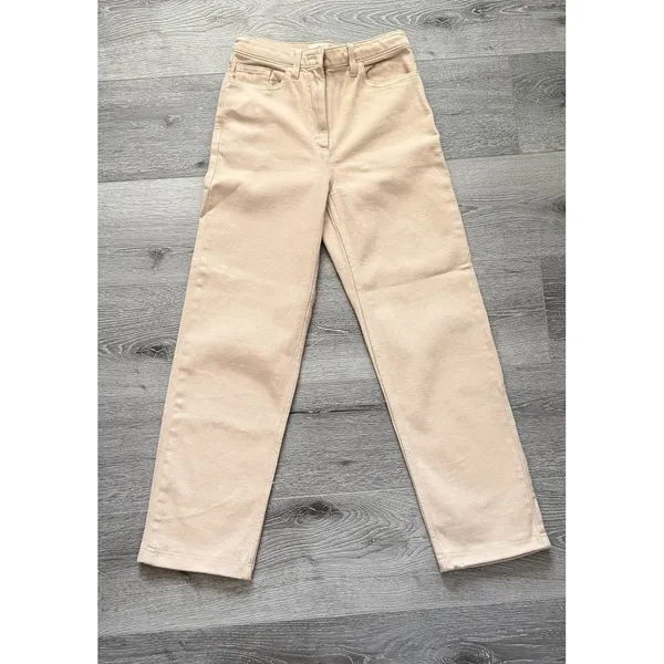 Aritzia Wilfred Free 00 Straight Leg Twill Pants Beige - Image 2