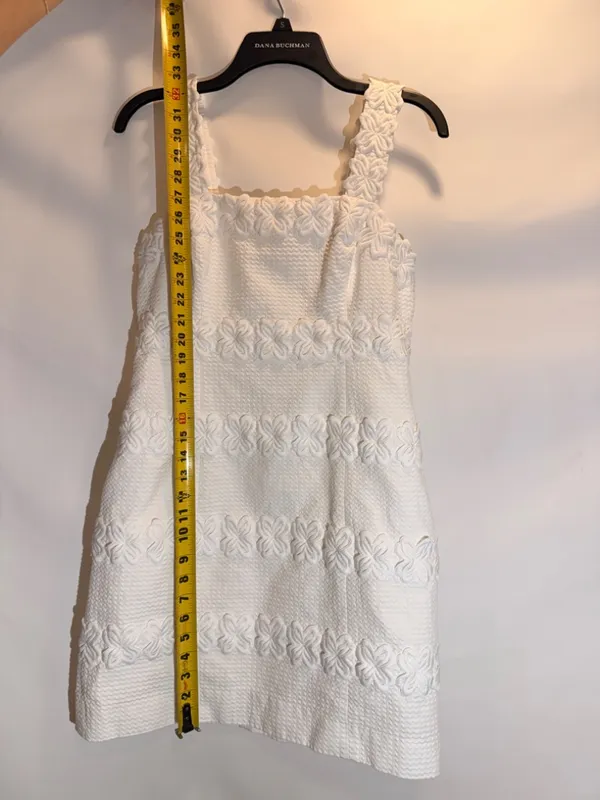 Lilly Pulitzer Davis Resort White Cotton Lace Trim Smocked Sundress Size 8 - Image 6