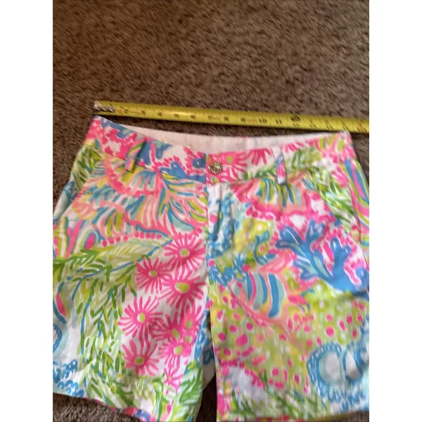 Lilly Pulitzer The Jayne Knit Shorts in the Lovers Coral print Sz 2 Resort Wear - Image 4