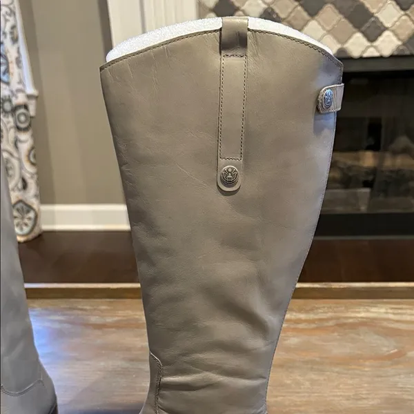Sam‎ Edelman Gray Leather Riding Boots – Size 6W – New in Box - Image 7