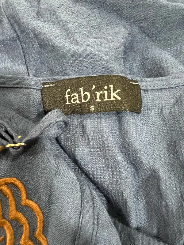 Fabrik Dress cornflower blue embroidered mini dress‎ size small - Image 5