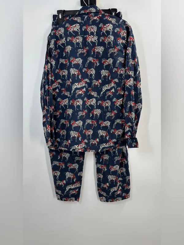 J.Crew Cotton Poplin Pajama pant Set in Party Animal Print Zebras - Image 5