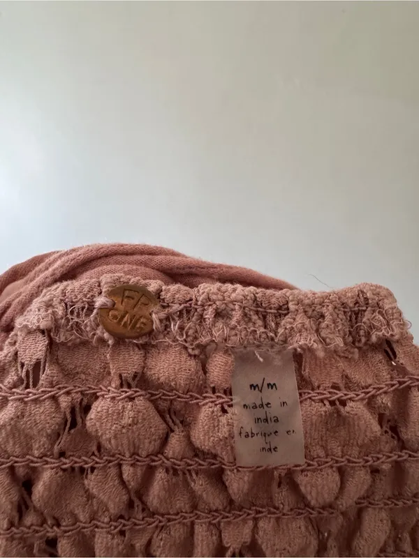 Free People One Adella Bralette Mauve Pink‎ Brown Lace - Image 4