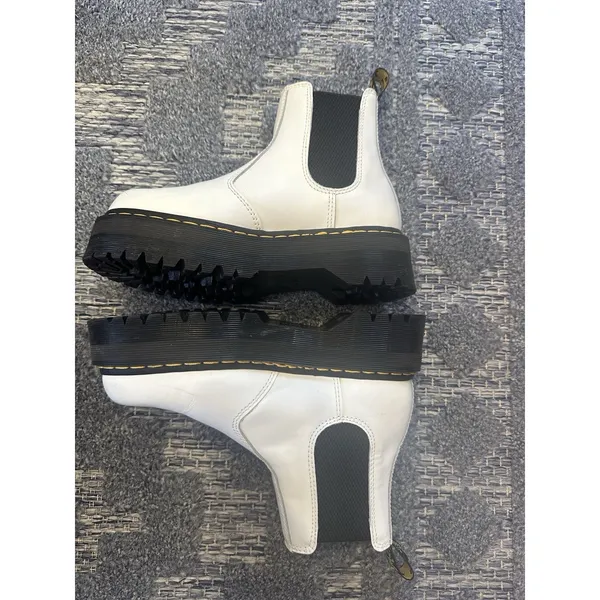Dr. Martens Boots Chelsea Quad Platform White Leather 2976 Shoe Womens 7/ Mens 6 - Image 5