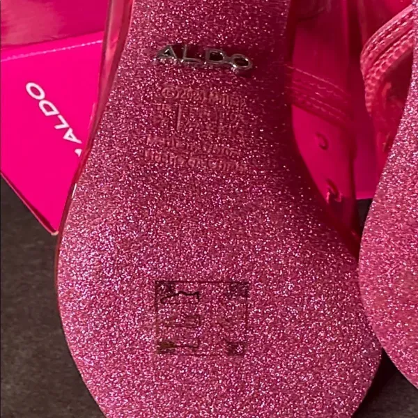 Barbie x ALDO Barbiestessy Collection Pink Translucent Pointed Toe Pumps 7 NEW - Image 10
