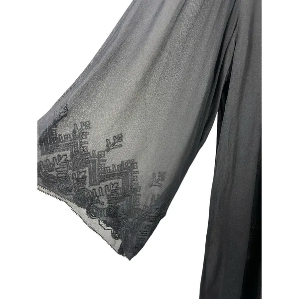 Wilfred Aritzia Black Embroidered Shift Dress L Sheer Lace Yoke Cover Up - Image 5