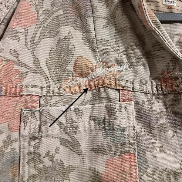 We The Free People Opal Swing‎ Floral Denim Jacket Bohemian - Image 5