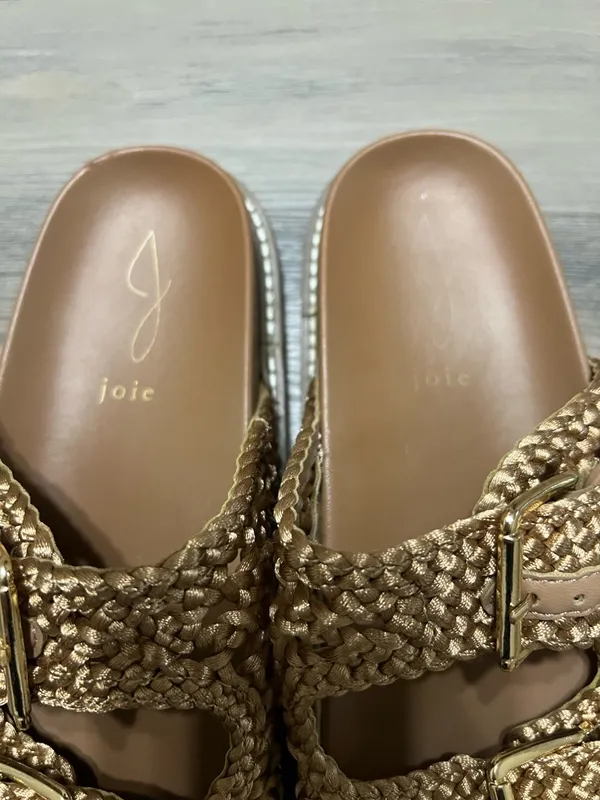 Joie Woman’s Gold Braided Buckle Summer Slide on Sandals Size 7.5M - Image 3