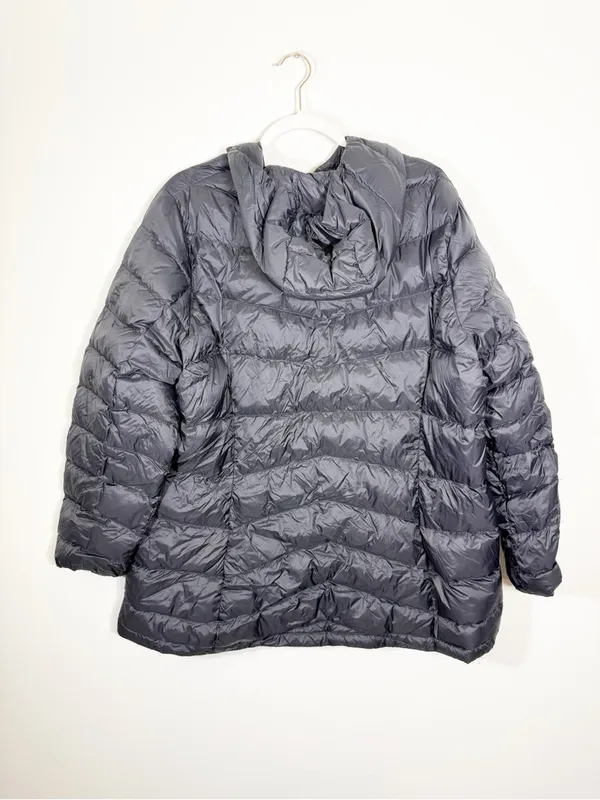 Eddie Bauer Hooded Chevron Down Parka Winter Coat Black XXL - Image 5
