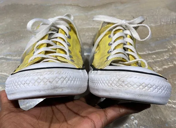 All Star Low Tops Lace Up Yellow Sneakers Women’s 8 (Please Read Description) - Image 4