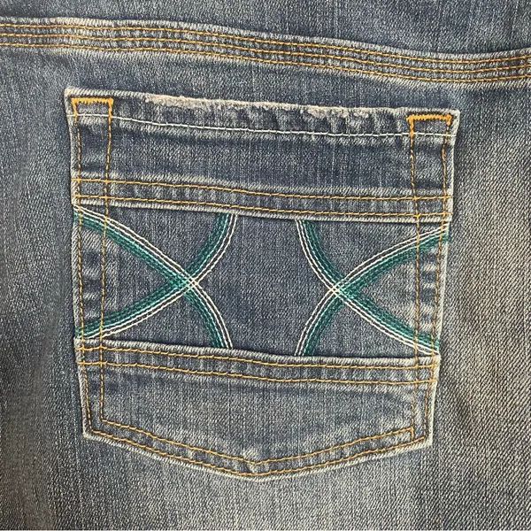 Y2K Vintage Jean Skirt Denim Mini Old Navy Size 16 Blue Low Rise Low Waisted - Image 4