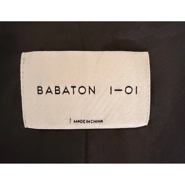 Aritzia Babaton Fluid Drape Trench 100% Silk Navy Button Roll Sleeve I-Ol L Flaw - Image 4