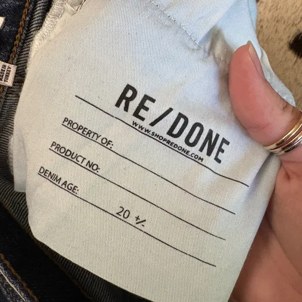 RE/DONE‎ High Rise Ankle Crop Jeans In Dark Rinse Size 26 - Image 4