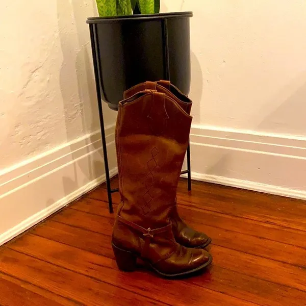 Vintage Wrangler Western Hippie Boots 70s‎ 80s Boho A8 - Image 5