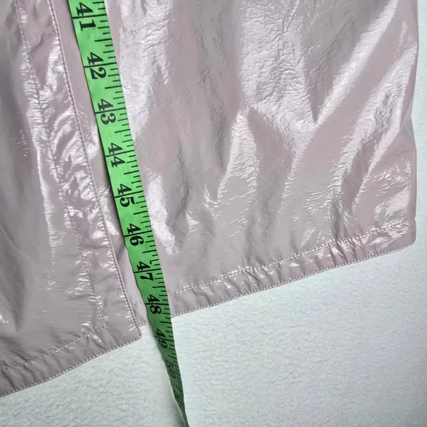 Maeve Anthropologie Lilac Lavender Faux Patent Leather Glossy Trench‎ Coat Large - Image 12