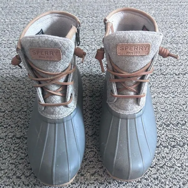 Sperry Grey Saltwater Wool Embossed Duck Boot w/ Thinsulate - Image 2