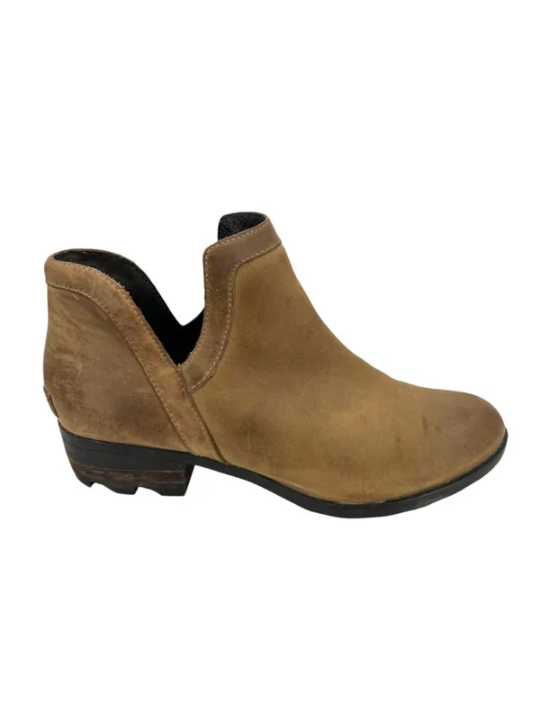 Sorel Lolla Leather Ankle Booties Brown Slip-On Waterproof Size 11 - Image 2