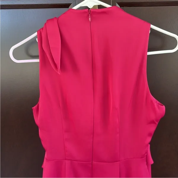 NWT Banana Republic Tie Neck Sleeveless Sheath Midi Dress Fuchsia size 0 - Image 10
