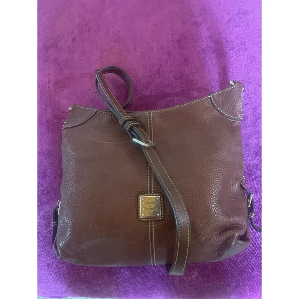 DOONEY & BOURKE Frederica Bag Pebbled Leather Tan Purse Shoulder / Crossbody - Image 10