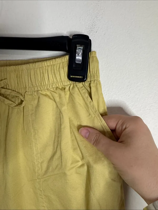 H/G Casual Light Cotton Cargo Utility Pants Lightweight Yellow/Mustard size S - Image 5