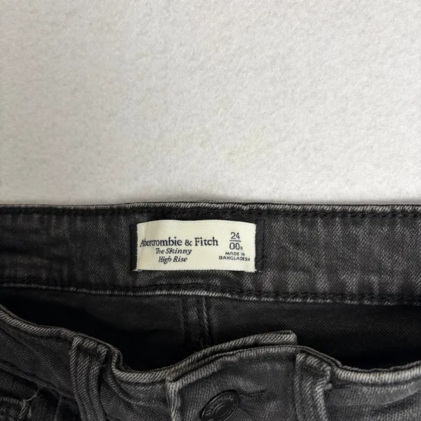 Abercrombie & Fitch The Skinny High Rise Jeans 24/00 Gray Stretch Denim - Image 3