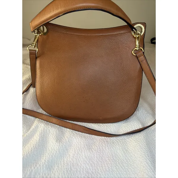 Lauren Ralph Lauren Leather Saddle Crossbody Handbag Purse - Image 5