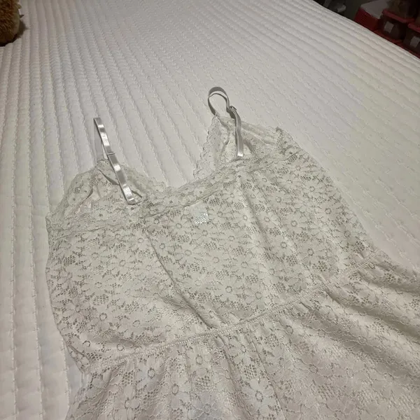 Frederick’s Of Hollywood White Floral Lace Romper Lingerie Sz L Large - Image 14