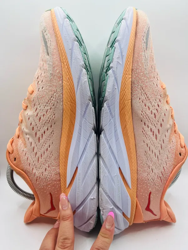 Hoka One One Clifton 8 Womens Size 9.5B Running Shoes Sneakers Cantaloupe Orange - Image 5