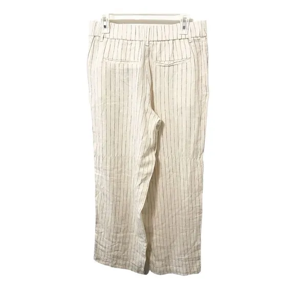 A New Day‎ Cream Linen Pinstripe Wide Leg Pants - Image 2