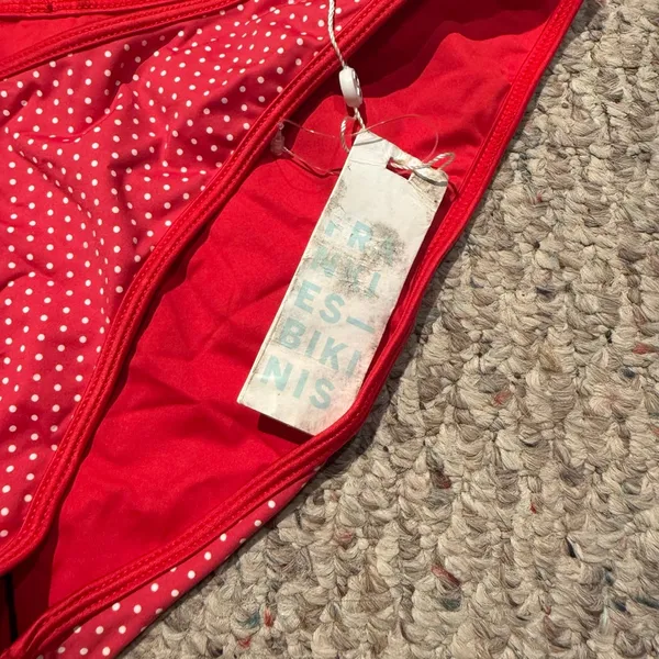 NWT Frankie’s Bikinis Catalina Dove Bottom Bikini Bottoms Polka Dot Red- Size XL - Image 7