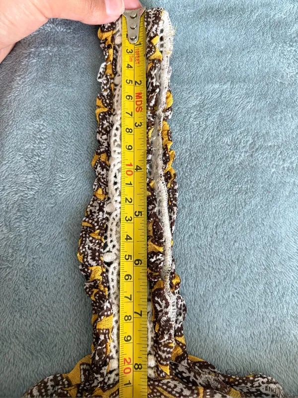 Anthropologie Floral Lace Trim Tank Top Yellow Brown Size 2 - Image 11